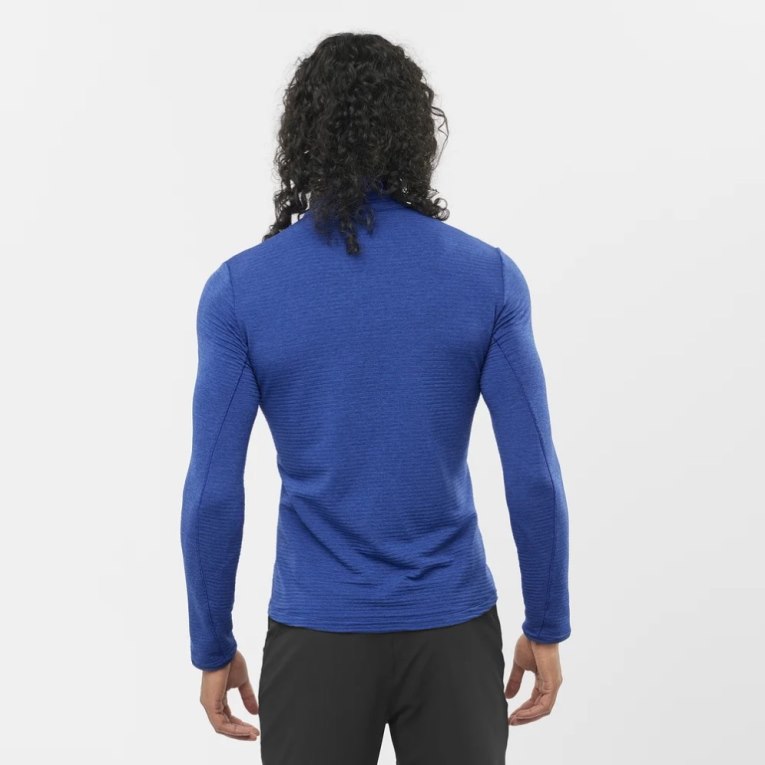 Sudaderas Salomon Outline Half Zip Hombre Azules | MX AYOZ759